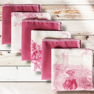 6 Large Washable and Reusable Cotton Handkerchiefs (25 x 25 cm) - Cotton Handkerchiefs - Zero Waste Hanckies - Sustainable Alternative Handkerchief