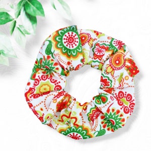 Scrunchie para el cabello - Scrunchie de algodón - Scrunchie - Hecho a mano - Elástico para el cabello - Scrunchie florecido - Scrunchie sostenible