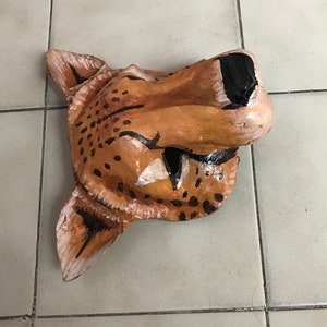 Cheetah Mask, Paper Mache, Unique Mask, African Wildcat, Cheetah - Etsy