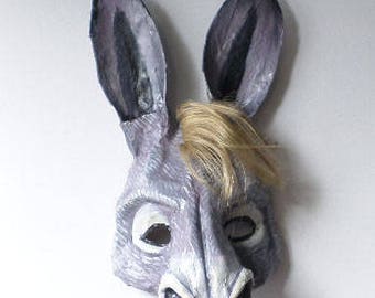 Donkey Mask, Donkey, mule, animal mask, wearable, paper mache