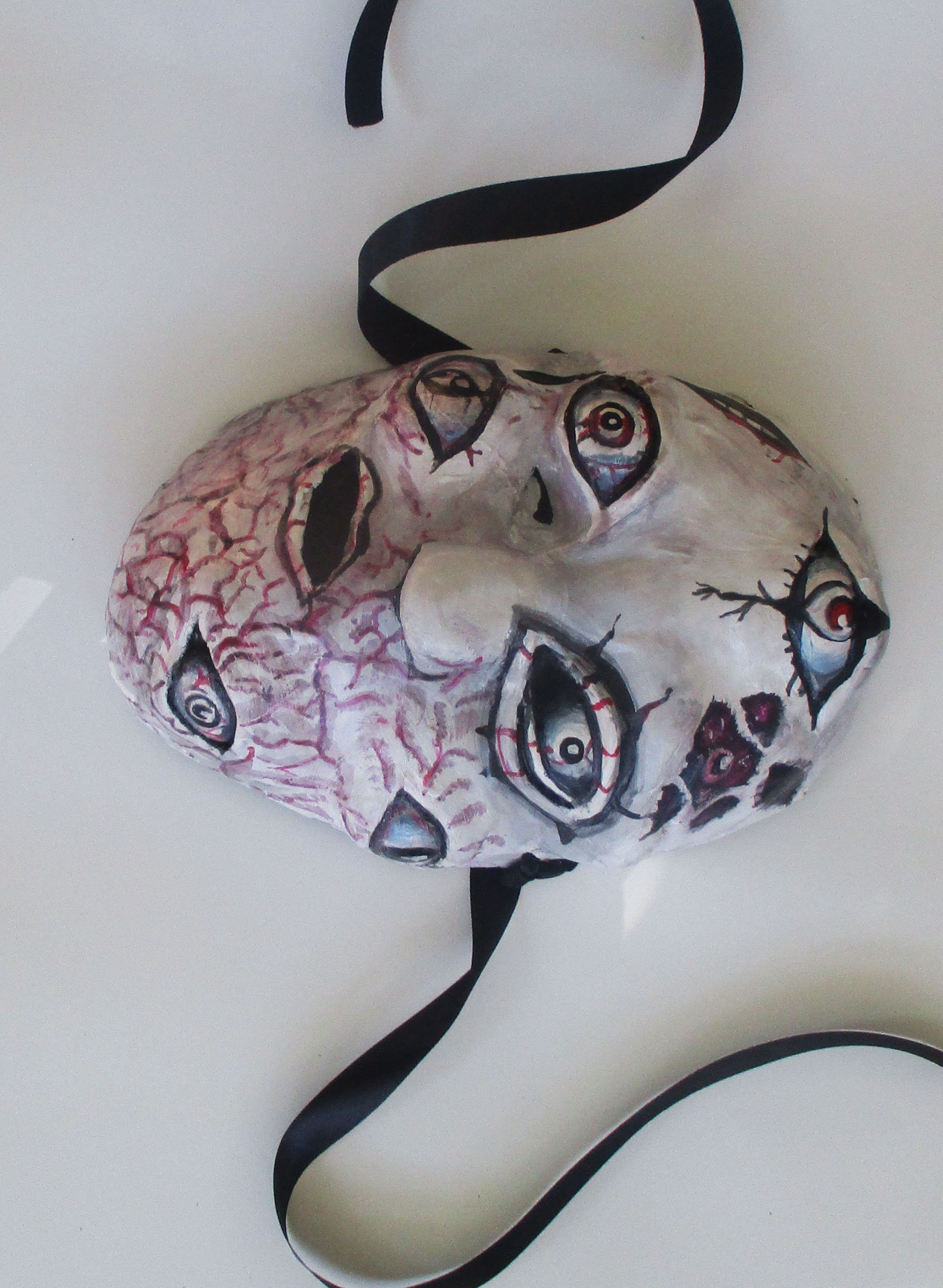 Paper Mache Wearable Movie Mask Scary Mask Button Eyes Halloween Costumes  Cosplay Handmade Mask 