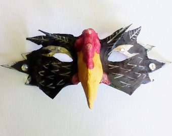 Rooster half mask, masquerade mask, Year of the Rooster, barnyard animal,