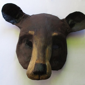 Schwarzbär Maske, Bär, Maske, Schwarzbär, Pappmaché, Cosplay, Tiermaske