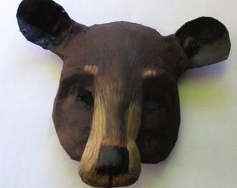 Black Bear Mask, Bear, mask, Black bear, papier mache,cosplay, animal mask