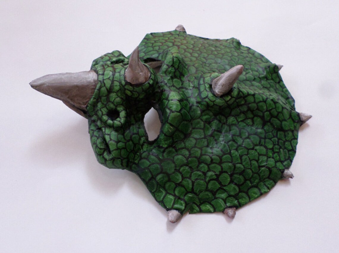 Triceratops Mask dinosaur unique mask paper mache wearable Etsy