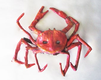 Crab Mask, crustacean, sea creature, mask,paper . mache,wearable