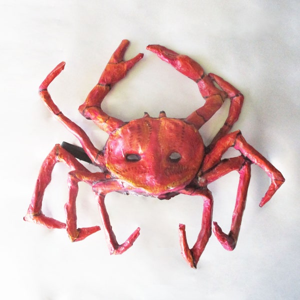 Crab Mask, crustacean, sea creature, mask,paper . mache,wearable