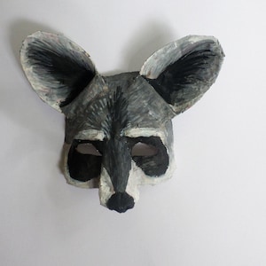 Raccoon Mask, woodland creature, paper mache, forest, animal, unique mask, wearable