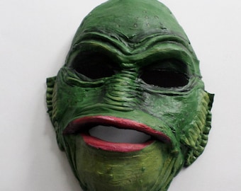 The Creature From The Black Lagoon full face mask, monster mask, wearable, paper mache, swamp creature