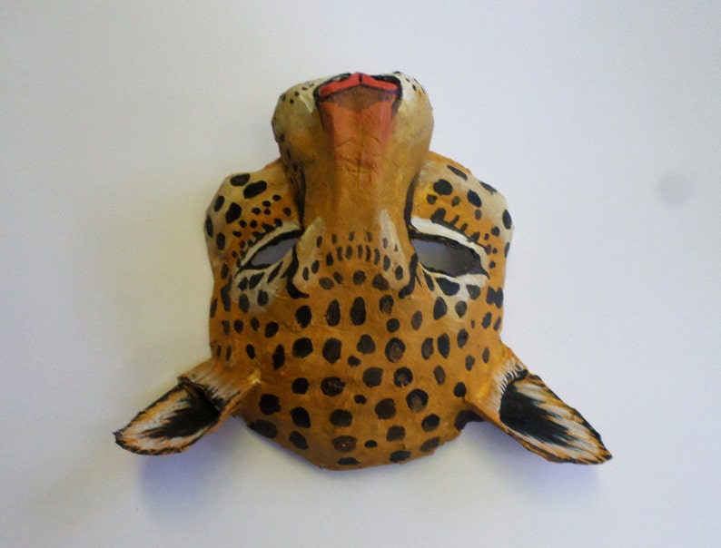Jaguar Mask wild cat unique animal mask paper mache Etsy