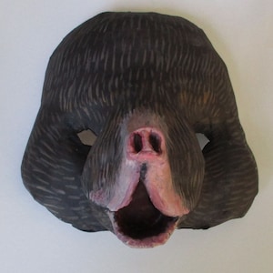 Masque taupe, wearable, papier mâché, masque animal, chaîne de moisissure, taupe image 1