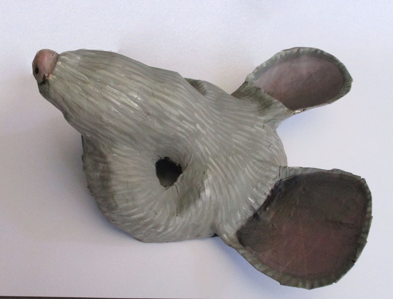 Mouse Mask Rodent Paper Mache Wearable Mouse Gray Mouse Etsy