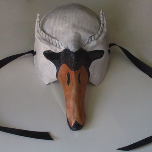 Swan Mask, bird mask, swan, paper mache, wearable, mask