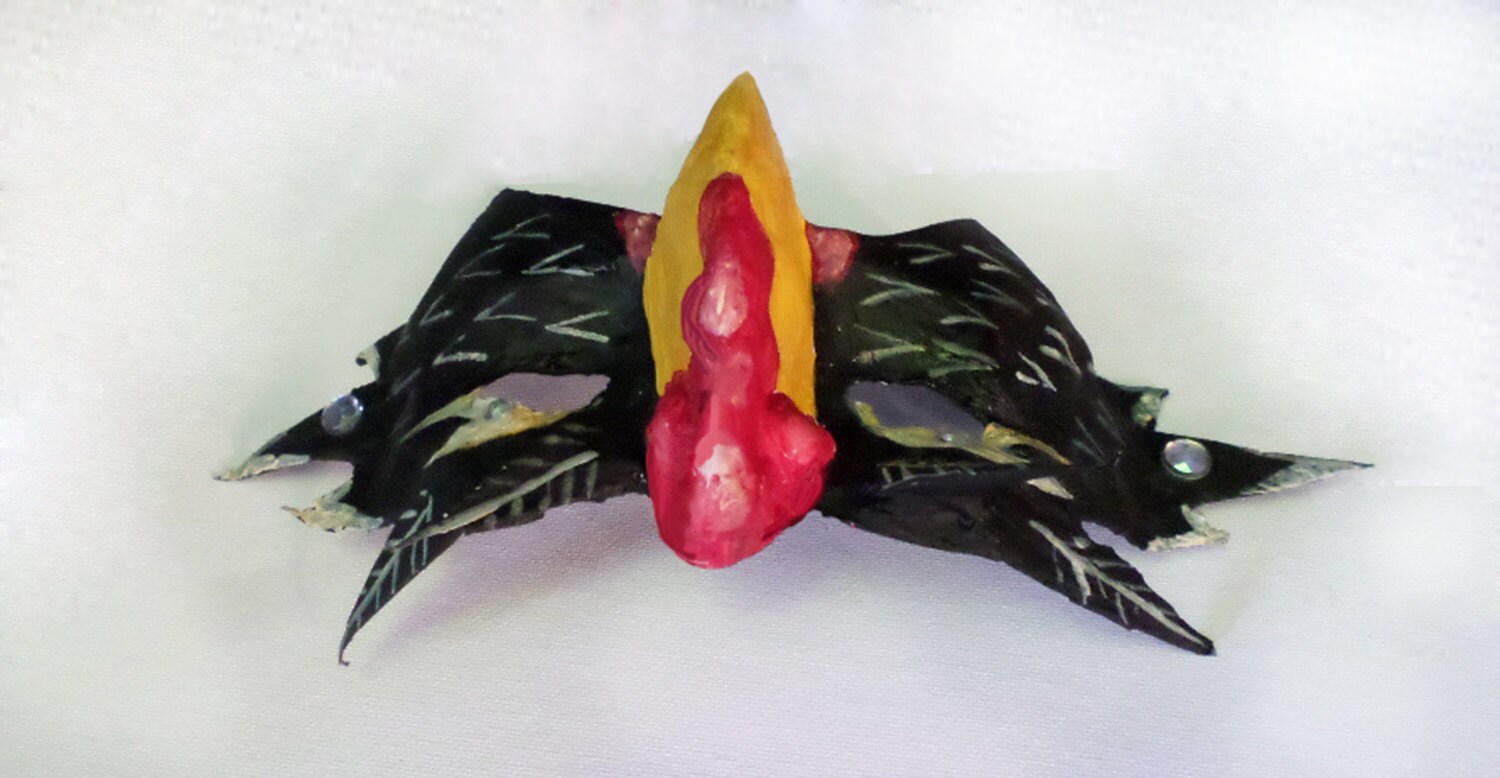 Rooster Ritual Mask Rooster Half Mask, Masquerade Mask, Year of the Rooster, Barnyard ...
