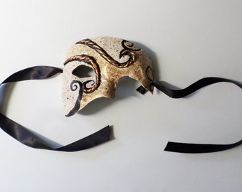 Máscara de El Fantasma de la Ópera, media máscara, máscara facial parcial, estilo mascarada, usable, máscara de teatro