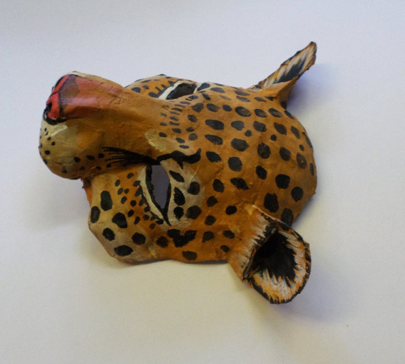 Jaguar Mask wild cat unique animal mask paper mache Etsy