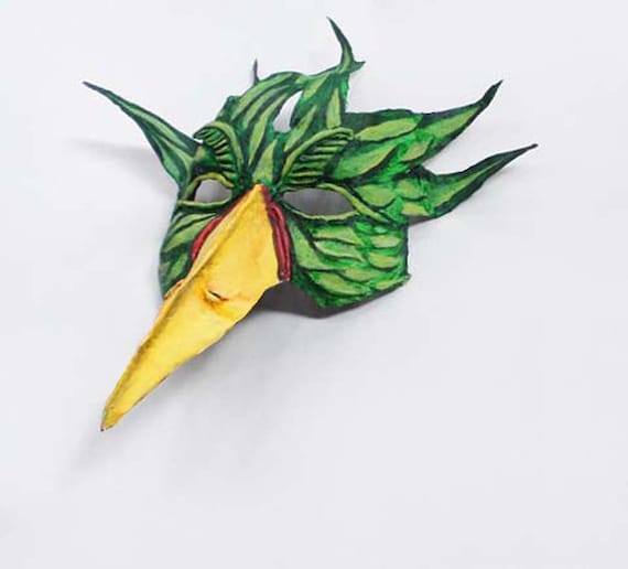 vino exilio Café Máscara de pájaro verde tropical disfraz media máscara - Etsy España