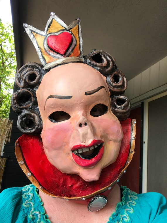 Maschera della Regina di Cuori, maschera unica, Alice nel Paese delle  Meraviglie, cosplay, carte da gioco, maschera in costume -  Italia