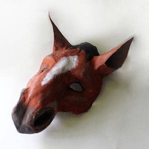Horse mask, horse, Seabiscuit, animal mask, unique mask, paper mache, wearable, Secretariat