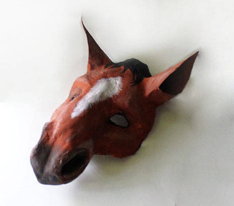 Horse Mask Horse Seabiscuit Animal Mask Unique Mask Paper Etsy