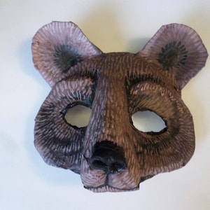 Bear Mask, black bear, grizzly bear, brown bear, cosplay, animal mask, wearable, handmade, paper mache