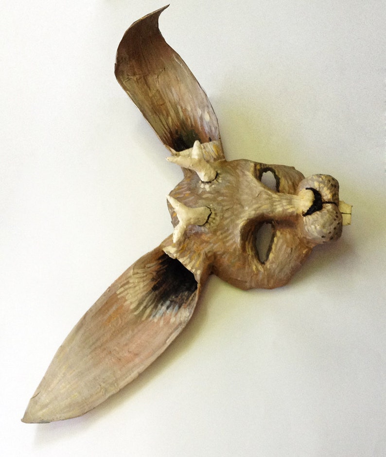 Jackalope Mask mythical rabbit paper mache wearable Etsy