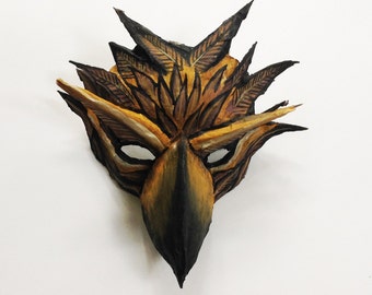 Hawk Mask, mask, bird of prey, bird mask, unique mask, paper mache, wearable