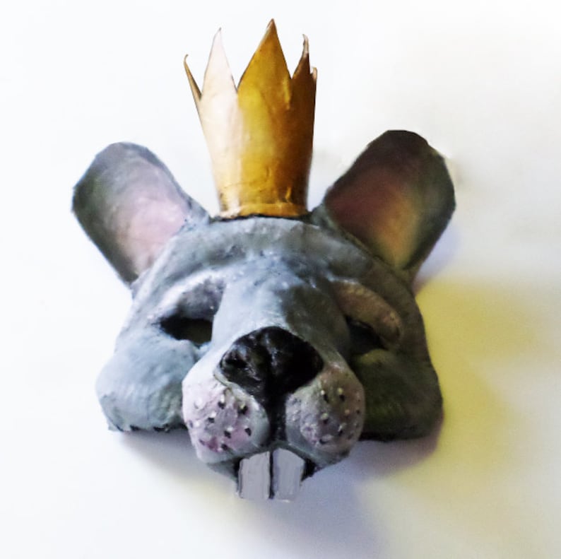 Mouse King Mask mouse mask paper mache mask wearable Etsy