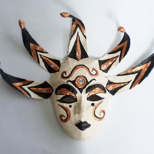 Black and Gold Venetian Mask, Mardi Gras, wearable, unique mask design, paper mache