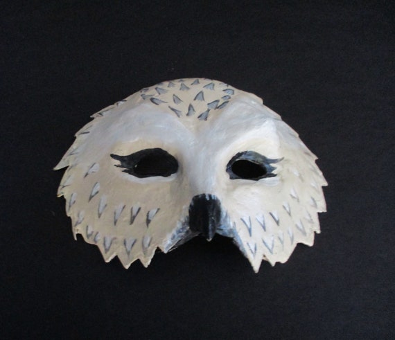 White Owl Mask Eagle Owl Owl Mask Bird Wearable Paper Etsy