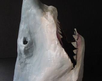 Great White Shark Mask, full face mask, wearable, shark, sea creature, paper mache