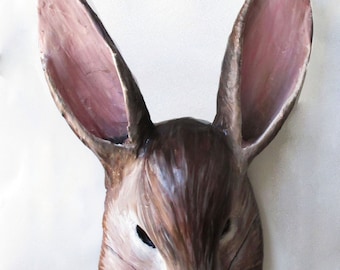 Peter Rabbit Mask, Beatrix Potter, wearable, paper mache, storybook, rabbit