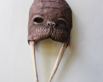 Walrus Mask, Alice in Wonderland, unique mask, sea creature, paper mache, wearable