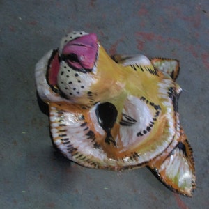 Tiger cub mask, baby Bengal tiger, mask, costume, wearable, paper mach
