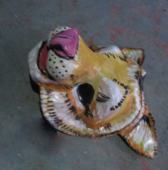 Tiger cub mask, baby Bengal tiger, mask, costume, wearable, paper mach