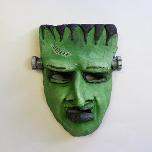 Frankenstein&#39;s Monster Mask, Frankenstein, undead, reanimated, paper mache, unique mask, wearable