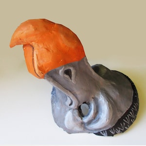 Dodo mask. bird mask, extinct creature, paper mache, wearable,