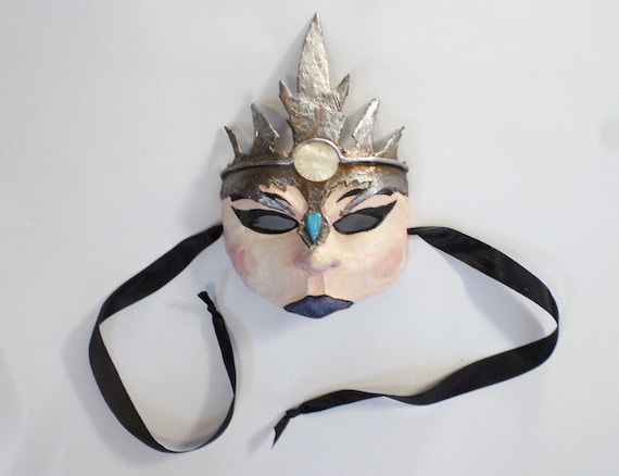 Silver Jewelled Robot Mask Adult Masquerade Silver Jewelled Robot Mask Adult Masquerade