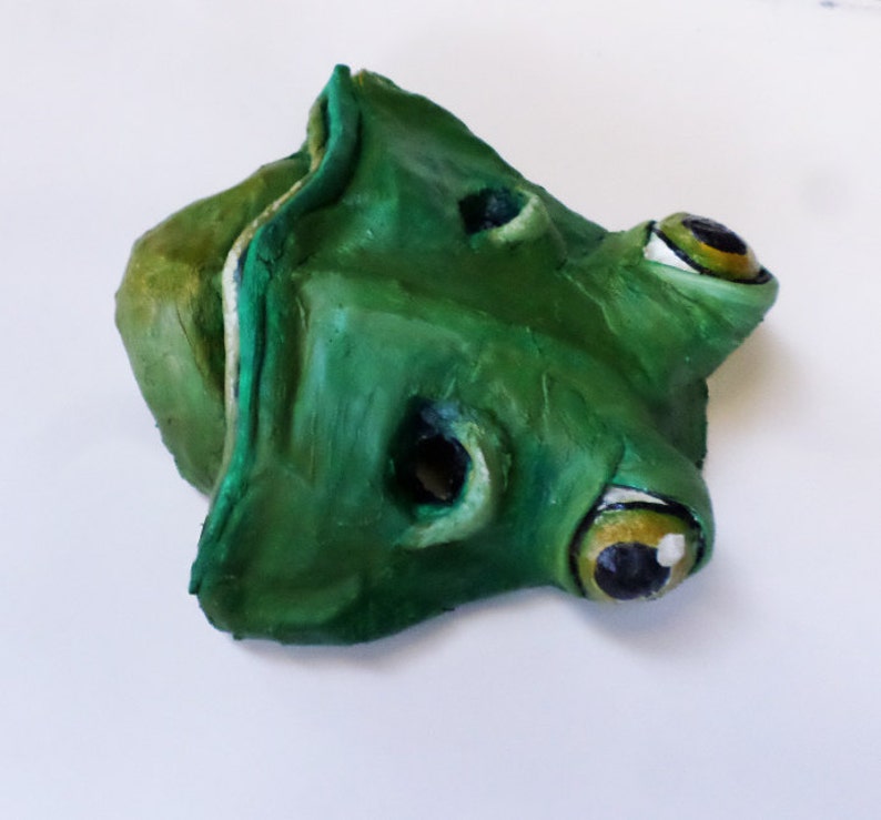 Frog Mask Wearable Paper Mache Hand Sculpted Amphibian Etsy