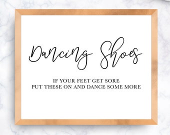 Dancing Shoes - If your feet get sore - Treat for your Feet - Wedding Printable