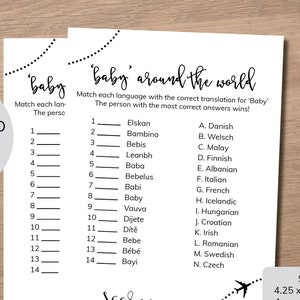 Baby Shower Game  - Baby Around the world - Travel Theme - Adventure Baby - DIY Baby Shower - Printable