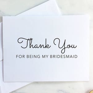 Carte de remerciement - demoiselle d'honneur - demoiselle d'honneur - le jour du mariage
