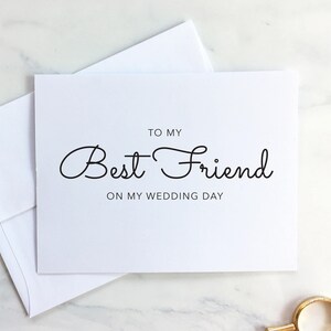 Carte souvenir parfaite à ma meilleure amie le jour de mon mariage