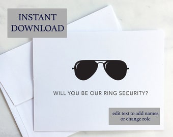 Ring Bearer - Ring Security Card - Will You Be Our Ring Security - Digital Download