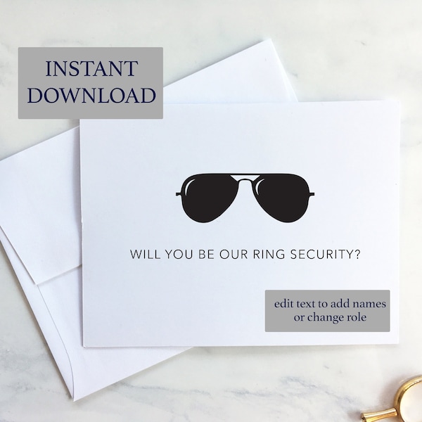 Ring Bearer - Ring Security Card - Will You Be Our Ring Security - Digital Download