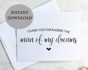 Wedding Day Card with Heart for Parents "Thank you for Raising the Woman/Man of My Dreams"