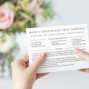 Recipe Card Template - Minimalist Design - Personalized Recipe Cards for gifts, holidays, loved ones - 4x6 5x7 Instant download template