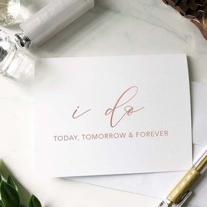 Oui - Aujourd'hui, demain, pour toujours - Carte du jour du mariage - Papeterie de mariage - À mes futurs mariés - Carte en aluminium pour le jour de votre mariage
