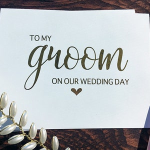 Carte de mariage - À ma mariée ou à mon marié le jour de notre mariage - Carte en feuille d'or, d'argent ou d'or rose