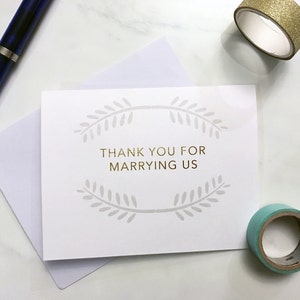Carte Merci de nous avoir épousés pour votre célébrant - Cartes du jour du mariage